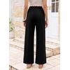 image:imageSidefeel Womens Wide Leg Corduroy Pants High Waisted Fall TrousersBlack