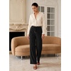 image:imageSidefeel Womens Wide Leg Corduroy Pants High Waisted Fall TrousersBlack