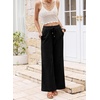 image:imageSidefeel Womens Wide Leg Corduroy Pants High Waisted Fall TrousersBlack