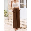 image:imageSidefeel Womens Wide Leg Corduroy Pants High Waisted Fall TrousersCoffee