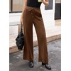 image:imageSidefeel Womens Wide Leg Corduroy Pants High Waisted Fall TrousersCoffee