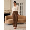image:imageSidefeel Womens Wide Leg Corduroy Pants High Waisted Fall TrousersCoffee