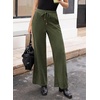 image:imageSidefeel Womens Wide Leg Corduroy Pants High Waisted Fall TrousersGreen