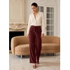 image:imageSidefeel Womens Wide Leg Corduroy Pants High Waisted Fall TrousersRacing Red