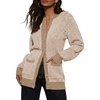 image:imageSidefeel Womens Button Down Plaid Cardigan Sweater Fall OutfitApricot