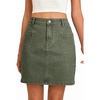 image:imageSidefeel Womens Cargo Pocket Straight Denim SkirtGreen