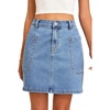 image:imageSidefeel Womens Cargo Pocket Straight Denim SkirtIceland Blue