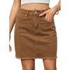 image:imageSidefeel Womens High Waist Seam Line Denim SkirtBrown