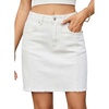 image:imageSidefeel Womens High Waist Seam Line Denim SkirtWhite