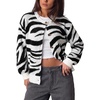 image:imageSidefeel Womens Long Sleeve Crewneck Animal Print Cardigans SweatersBlack