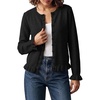 image:imageSidefeel Womens Ruffle Cropped Cardigan SweatersBlack