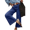image:imageSidefeel Womens Wide Leg Embroidered Jeans Stretchy Denim PantsBluing
