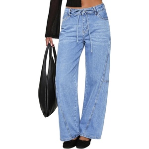 image:imageSidefeel Wide Leg Low Rise Jeans for Women TrendyIceland Blue