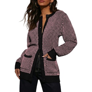 image:imageSidefeel Womens Button Down Plaid Cardigan Sweater Fall OutfitPink