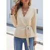 image:imageSidefeel Cardigan Sweaters for Women Long Sleeve Wave Lightweight SweatersApricot