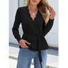 image:imageSidefeel Cardigan Sweaters for Women Long Sleeve Wave Lightweight SweatersBlack