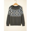 image:imageSidefeel Fair Isle Sweaters for Women Long Sleeve Sweaters Pullover TopsGrey