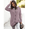 image:imageSidefeel Womens Cable Knit Fleece Lined Hood Cardigan SweatersHooded 21 Purple