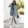 image:imageSidefeel Womens Cable Knit Fleece Lined Hood Cardigan SweatersHooded 22 Blue