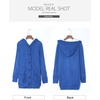 image:imageSidefeel Womens Cable Knit Fleece Lined Hood Cardigan SweatersHooded Blue