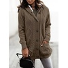 image:imageSidefeel Womens Cable Knit Fleece Lined Hood Cardigan SweatersHooded Brown