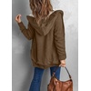 image:imageSidefeel Womens Cable Knit Fleece Lined Hood Cardigan SweatersHooded Brown