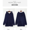 image:imageSidefeel Womens Cable Knit Fleece Lined Hood Cardigan SweatersHooded Deep Blue