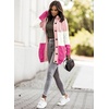 image:imageSidefeel Womens Cable Knit Fleece Lined Hood Cardigan SweatersHooded Hot Pink