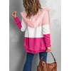 image:imageSidefeel Womens Cable Knit Fleece Lined Hood Cardigan SweatersHooded Hot Pink