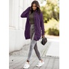 image:imageSidefeel Womens Cable Knit Fleece Lined Hood Cardigan SweatersHooded Purple