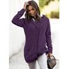 image:imageSidefeel Womens Cable Knit Fleece Lined Hood Cardigan SweatersHooded Purple
