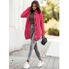 image:imageSidefeel Womens Cable Knit Fleece Lined Hood Cardigan SweatersHooded Rose