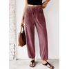 image:imageSidefeel Womens Drawstring Corduroy Barrel PantsViolet