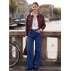 image:imageSidefeel Womens Fleece Lined Jeans Wide Leg High Waisted Denim PantsDark Blue