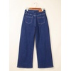 image:imageSidefeel Womens Fleece Lined Jeans Wide Leg High Waisted Denim PantsDark Blue