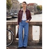 image:imageSidefeel Womens Fleece Lined Jeans Wide Leg High Waisted Denim PantsLight Blue
