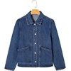 image:imageSidefeel Womens Jean Jacket Long Sleeve Ruffled Denim Jacket ShacketDark Blue