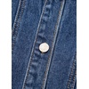 image:imageSidefeel Womens Jean Jacket Long Sleeve Ruffled Denim Jacket ShacketDark Blue