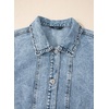 image:imageSidefeel Womens Jean Jacket Long Sleeve Ruffled Denim Jacket ShacketMyosotis