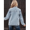 image:imageSidefeel Womens Jean Jacket Long Sleeve Ruffled Denim Jacket ShacketMyosotis