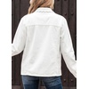 image:imageSidefeel Womens Jean Jacket Long Sleeve Ruffled Denim Jacket ShacketWhite