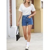 image:imageSidefeel Womens Jean Shorts Casual High Waisted Stretchy Summer Denim Shorts with PocketsSky Blue