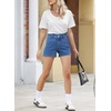 image:imageSidefeel Womens Jean Shorts Casual High Waisted Stretchy Summer Denim Shorts with PocketsSky Blue