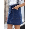 image:imageSidefeel Womens Jean Skirt High Waisted Denim Skirt with PocketsBluing