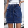 image:imageSidefeel Womens Jean Skirt High Waisted Denim Skirt with PocketsBluing