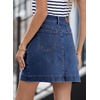 image:imageSidefeel Womens Jean Skirt High Waisted Denim Skirt with PocketsDark Blue