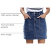 image:imageSidefeel Womens Jean Skirt High Waisted Denim Skirt with PocketsDark Blue