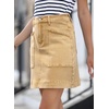 image:imageSidefeel Womens Jean Skirt High Waisted Denim Skirt with PocketsKhaki
