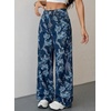 image:imageSidefeel Womens Jeans Floral Print Wide Leg High Waisted Jeans for WomenBig Floral Blue