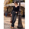 image:imageSidefeel Womens Rhinestone Jeans Sparkly Denim PantsBlack